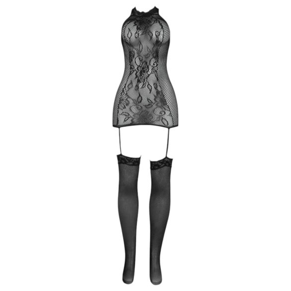 Adalet Nicole - nėriniuotas tinklinis rinkinys - juodas - L/XL