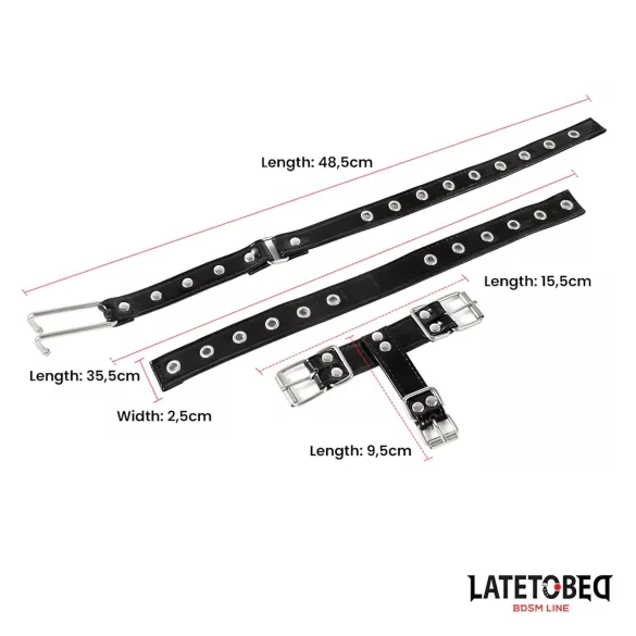 Latetobed - kaklo apykaklė su nosies kabliuku - juoda