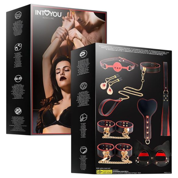 INTOYOU - BDSM rinkinys pažengusiems - 8 dalių - juodas