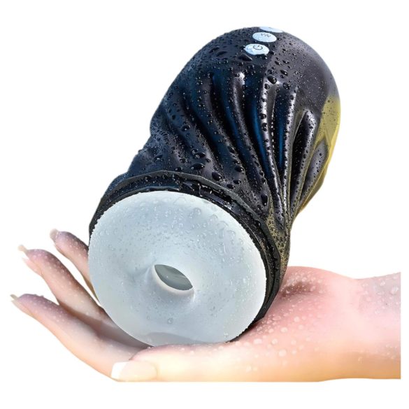 Playboy Solo Stroker - įkraunamas siurbimo masturbatorius (juodas)