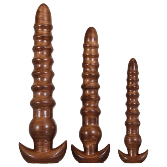 Evolved Twisted Love - analinių dildo rinkinys (medžio imitacija)