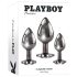 Playboy analinių kištukų rinkinys - 3 dalys (sidabrinis)