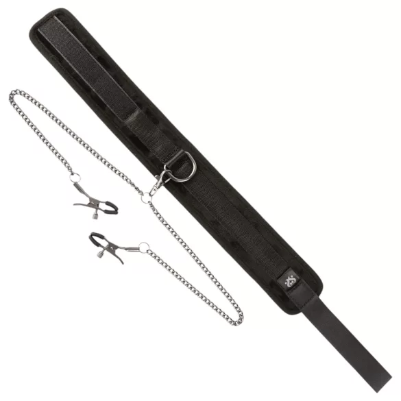 Sei Mio - kaklo antkaklis ir spenelių spaustukai - juodi