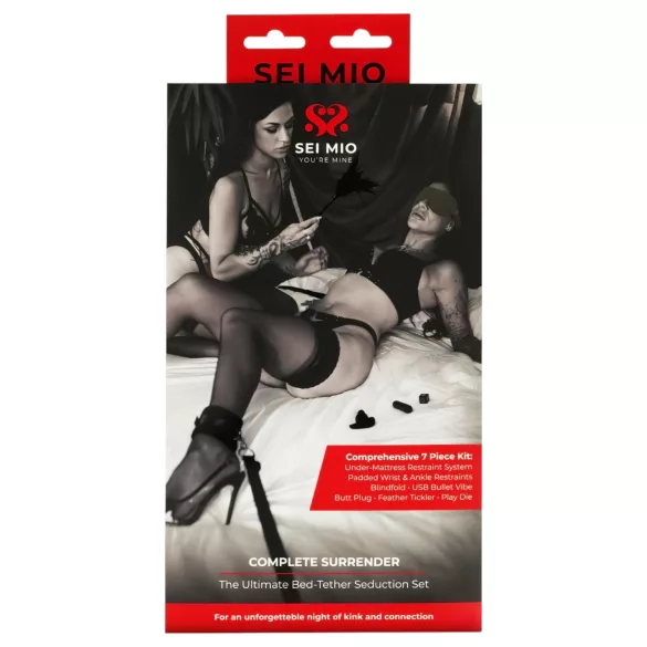 Sei Mio - lovos pririšimo bondage rinkinys - juodas