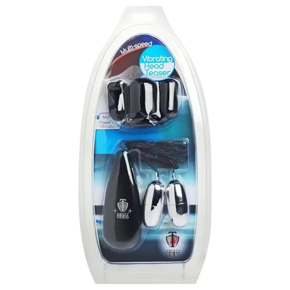 XR Brands - Trinity - dviejų rutuliukų galvutės vibratorius (juodas-sidabrinis)