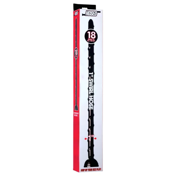 Hosed - analinis dildo - plonas banguotas - juodas - 18 cm