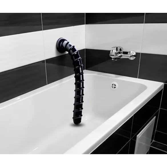Hosed Swirl Tchick - analinis dildo - ilgas - juodas