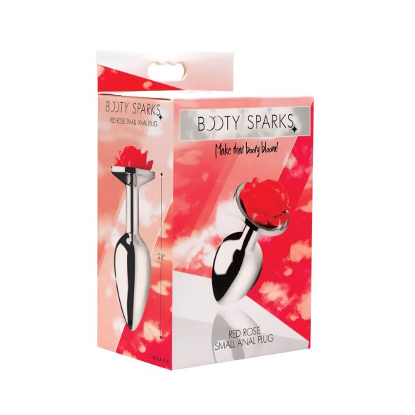 Booty Sparks - analinis kaištis su rože - sidabrinis