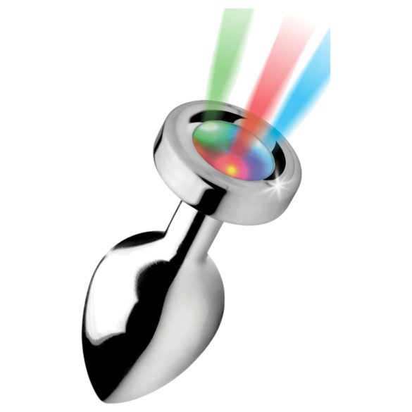 Booty Sparks - analinis kaištis su šviesele - vidutinis - sidabrinis