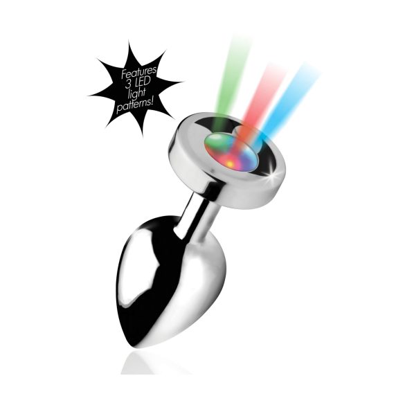 Booty Sparks - analinis kaištis su šviesa - didelis - sidabrinis