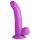 XR Brands POP - su siurbtuku, su sėklidėmis dildo - 19 cm (violetinė)