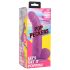 XR Brands POP - su siurbtuku, su sėklidėmis dildo - 19 cm (violetinė)