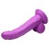 XR Brands POP - su siurbtuku, su sėklidėmis dildo - 19 cm (violetinė)