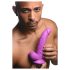 XR Brands POP - su siurbtuku, su sėklidėmis dildo - 19 cm (violetinė)