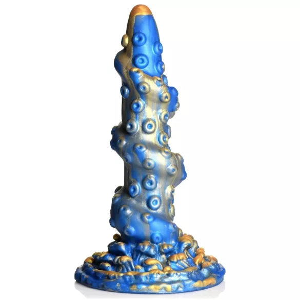 Creature Cocks Kraken - dildo su spiraliniu čiuptuvu - 21 cm - auksinis mėlynas