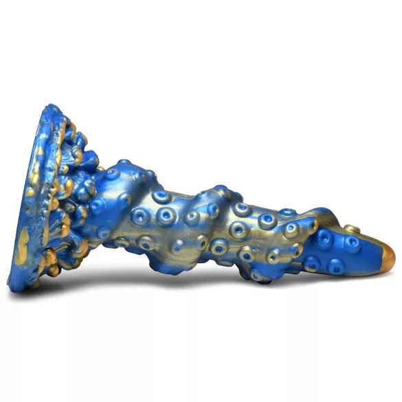 Creature Cocks Kraken - dildo su spiraliniu čiuptuvu - 21 cm - auksinis mėlynas