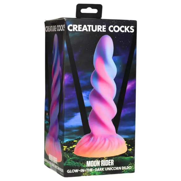 Creature Cocks - dildo šviečiantis vienaragis - silikonas violetinė rožinė