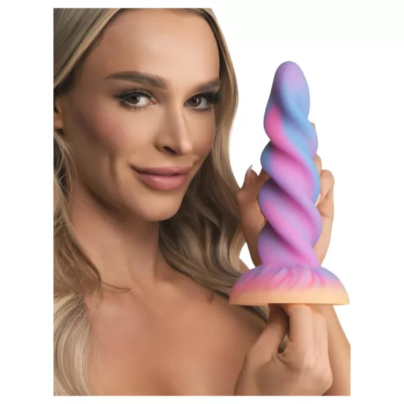 Creature Cocks - dildo šviečiantis vienaragis - silikonas violetinė rožinė