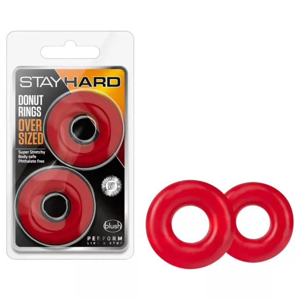 Stay Hard Donuts - penio žiedų rinkinys - raudona