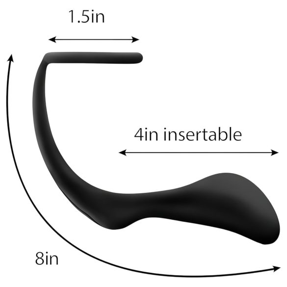 Anal Adventures Platinum - analinis dildo su penio žiedu - juodas