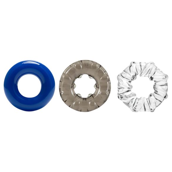 Stay Hard - penio žiedų rinkinys - 3 vnt spalvoti