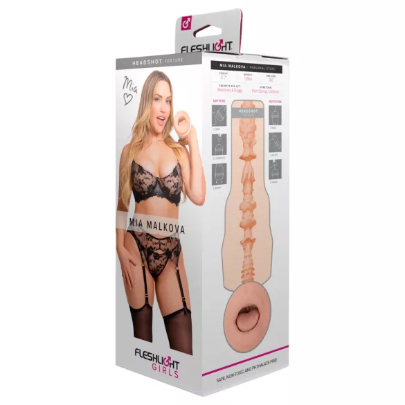 Fleshlight Mia Malkova - realistiška burnos masturbatorius - kūno spalvos