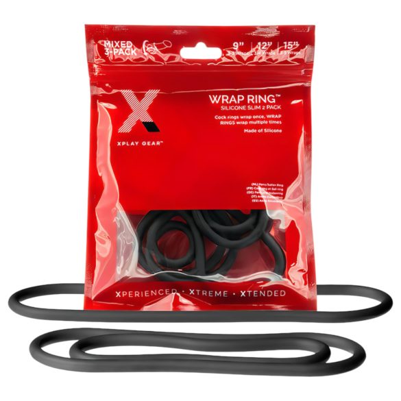 Perfect Fit Slim Wrap – plonų varpos žiedų rinkinys – juoda (3 vnt.)