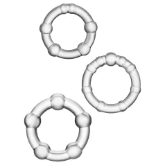 Stay Hard - penio žiedų rinkinys - 3 vnt - permatomi