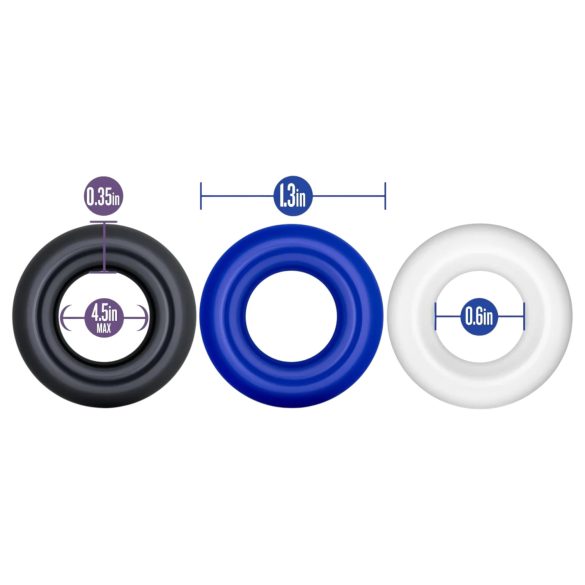 Stay Hard - penio žiedų rinkinys - 3 vnt. - spalvoti