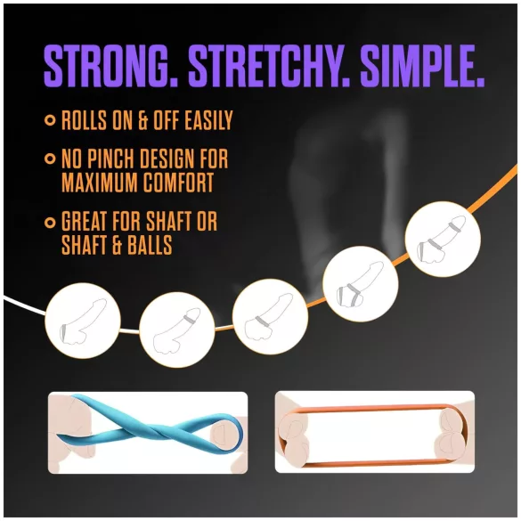 King of the Ring - penio žiedų rinkinys - spalvoti - 6 vnt