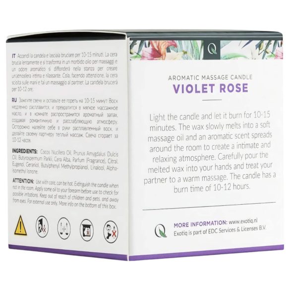 Exotiq Violet Rose - masažo žvakė - 60g