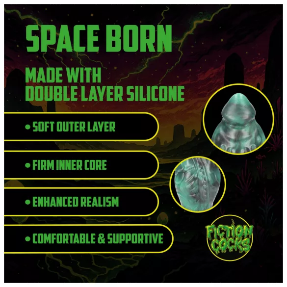 Ouch! Space Born - silikoninis analinis kaištis (žalia-juoda)