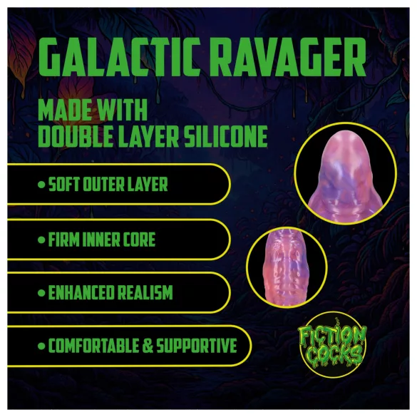 Ouch! Galactic Ravager - silikoninis fetišo dildo (violetinis)
