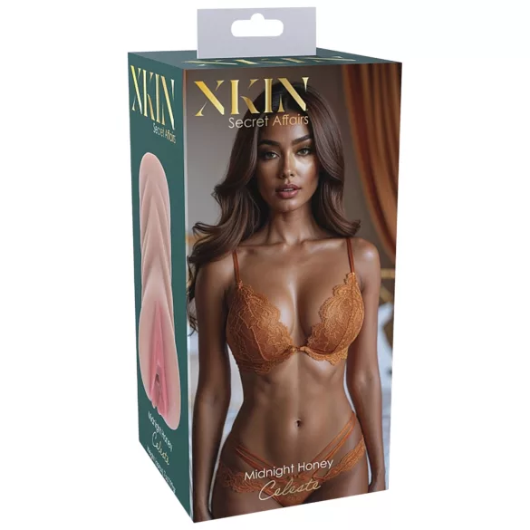 XKIN Honey Celeste - tikroviška dirbtinė vagina masturbatorius (natūrali spalva)
