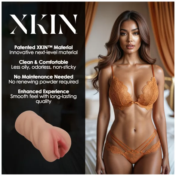 XKIN Honey Celeste - tikroviška dirbtinė vagina masturbatorius (natūrali spalva)