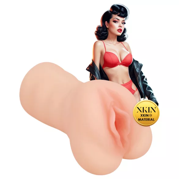 XKIN Greaser Girl Misty - realistiška dirbtinė vagina masturbatorius (natūrali spalva)