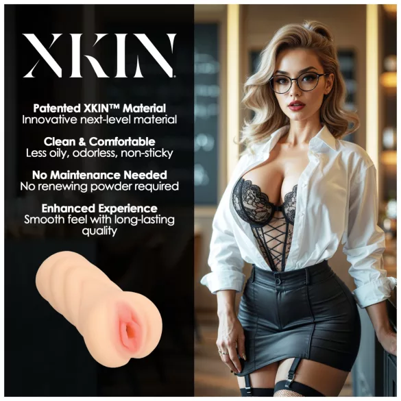 XKIN Teacher Ms Jenny - itin tikroviška dirbtinė vagina masturbatorius (natūralios spalvos)