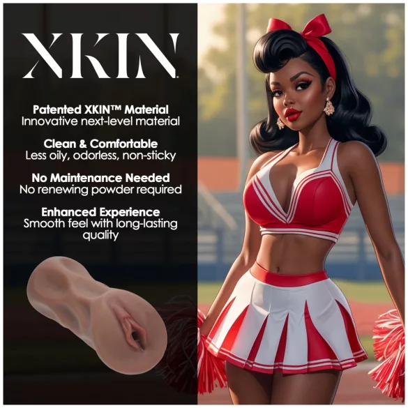 XKIN Cheerleader Cherry - tikroviška dirbtinė vagina masturbatorius (tamsi natūrali spalva)