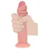 RealRock - dvigubo tankio realistiškas dildo (kūno spalvos) - 18,5 cm