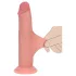 RealRock - dvigubo tankio realistiškas dildo (kūno spalvos) - 18,5 cm