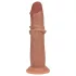 RealRock - dvigubo tankio tikroviškas dildo (įdegio spalvos) - 20,5 cm
