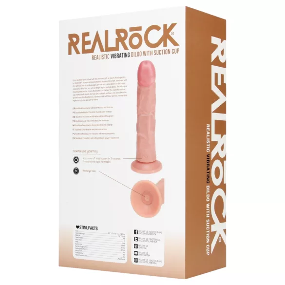 RealRock - vibratorius su siurbtuku - kūno spalvos (20,5 cm)