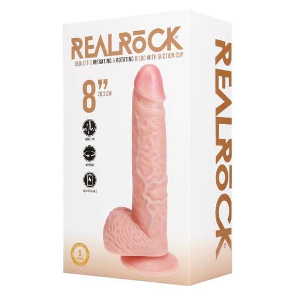 RealRock - besisukantis vibratorius - kūno spalvos 20,5 cm