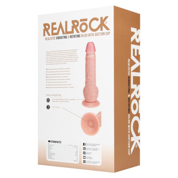 RealRock - besisukantis vibratorius - kūno spalvos 20,5 cm
