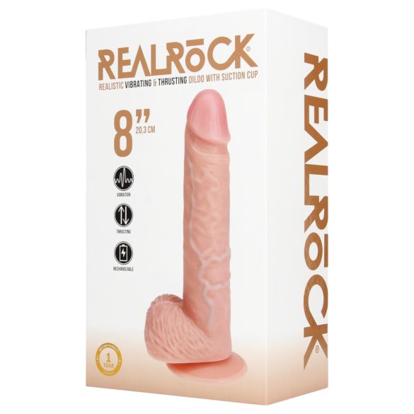 RealRock - vibratorius su siurbtuku ir stūmimo funkcija - kūno spalvos 20,5 cm