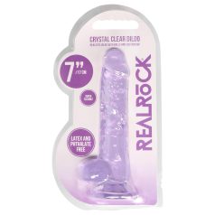   RealRock - permatomas realistiškas dildo - violetinis - 17 cm