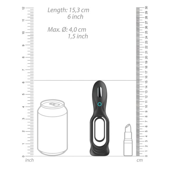 No.88 - vibruojantis penio žiedas - juodas