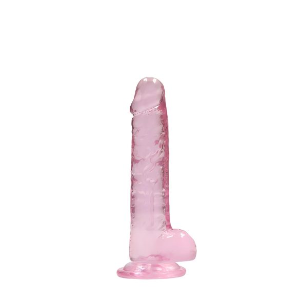RealRock - realistiškas permatomas dildo - rožinis - 17 cm
