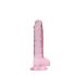 RealRock - realistiškas permatomas dildo - rožinis - 17 cm