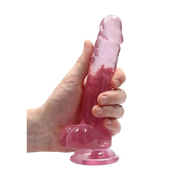RealRock - realistiškas permatomas dildo - rožinis - 17 cm